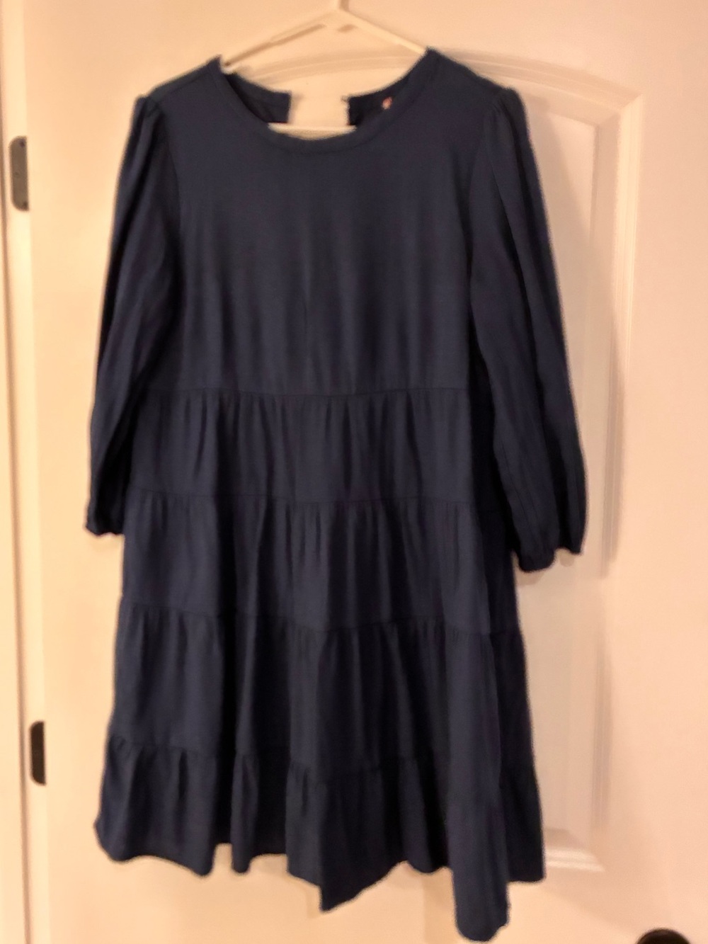 Women’s knee length tiered navy dress